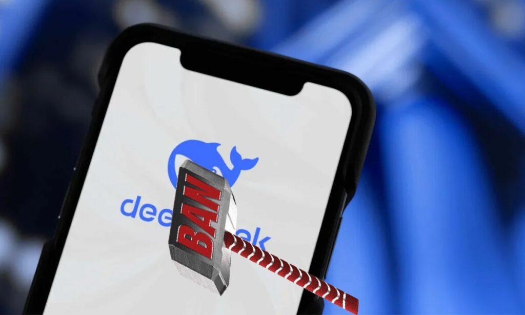 South Korea bans DeepSeek AI app downloads on Feb 17, 2025.