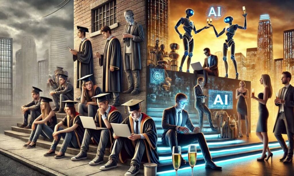 unemployed tech graduates versus ai enterpreneurs.