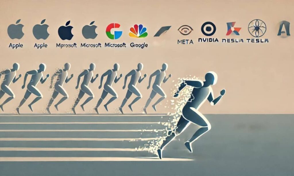 Magnificent Seven tech giants losing relevance in AI future.