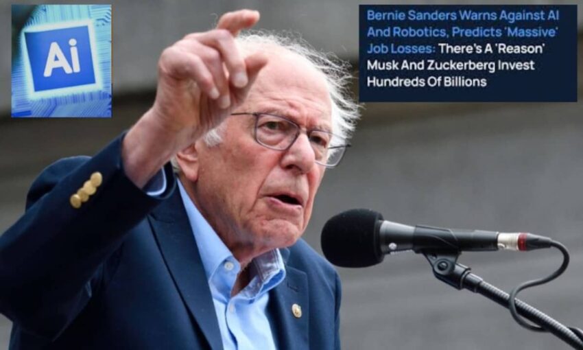 Senator Bernie Sanders warns against ai predicts massive job losses.