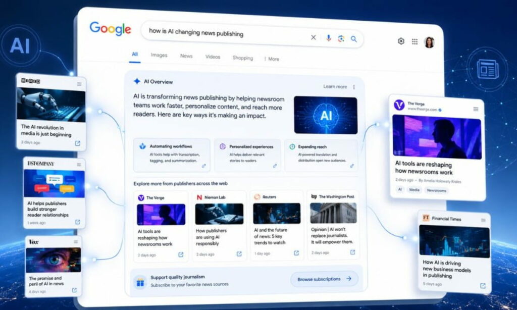 Google’s 5-link update lifts AI Search publisher hopes.