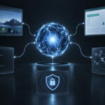 GPT-6 Astra concept illustration showing a glowing AI core connected to browser, spreadsheet, coding, engineering, and cybersecurity interfaces.